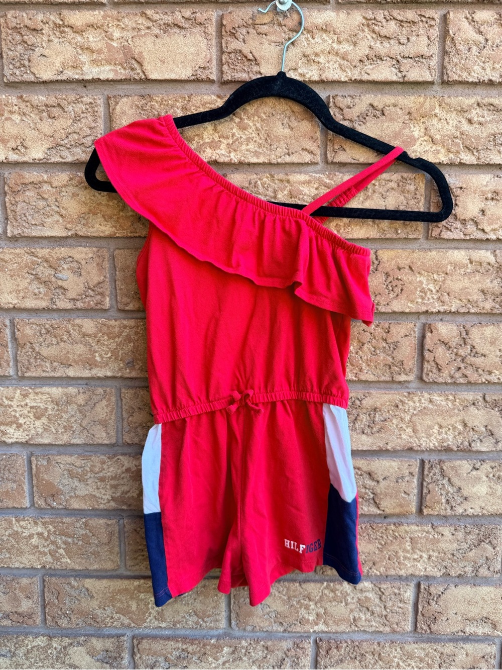 💫4/$25 • Tommy Hilfiger Girls' Red One-Shoulder Romper